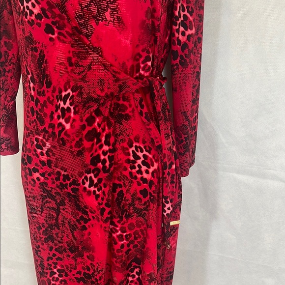 NWT , Red Long Sleeve Ruched Sheath Dress - Picture 3 of 9